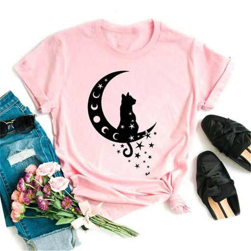 Moon Butterfly Astrology T-Shirt Casual Women’s Top