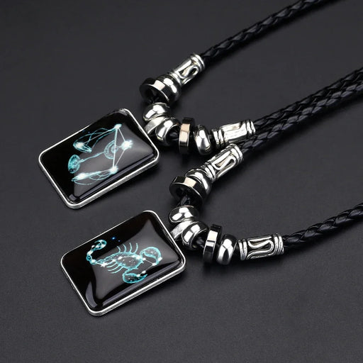 Personalized Zodiac Sign Galaxy Constellation Pendant Necklace