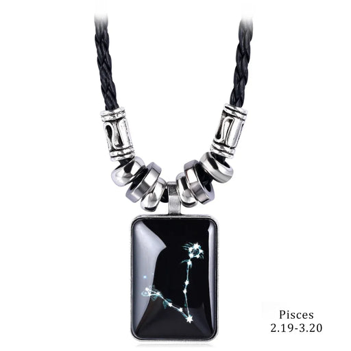 Personalized Zodiac Sign Galaxy Constellation Pendant Necklace